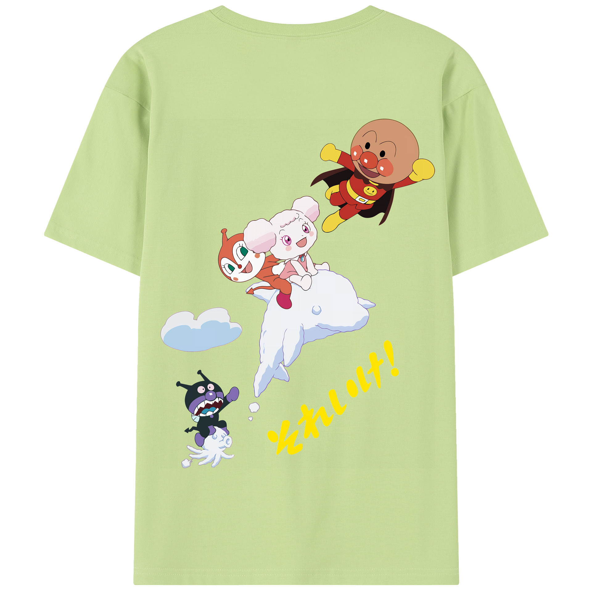 （画像用） アンパンマン Anpanman 綿100％半袖Tシャツ（背面プリント）